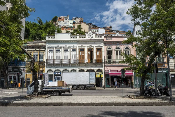 Catete Street, Rio de Janeir tipik eski tarihi binalar — Stok fotoğraf