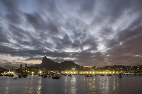 Naplemente látható Urca, Rio de Janeiro, Brazília — Stock Fotó