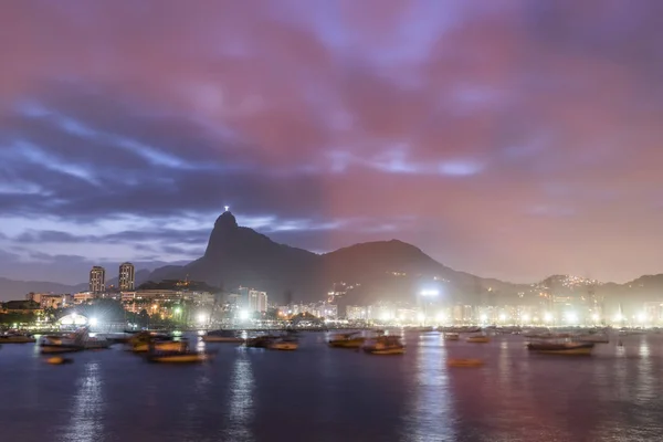 Tramonto visto da Urca in Rio de Janeiro, Brasile — Foto Stock