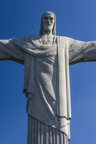 Posąg Cristo Redentor na szczycie Morro masz Corcovado — Zdjęcie stockowe