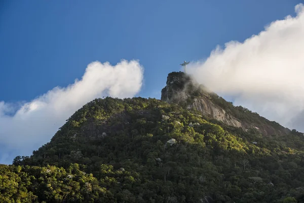 Vue du quartier de Cosme Velho à la montagne Corcovado — Photo