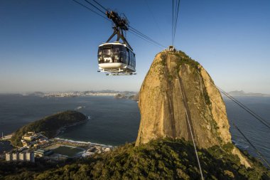 view from po de acar mountain cable car in rio de janeiro, brazil clipart