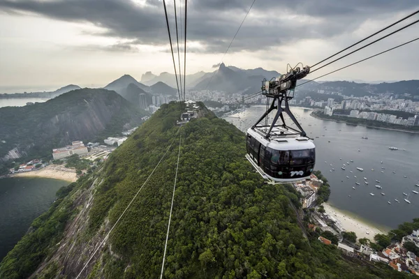 Piękny Zachód Słońca Krajobraz Pao Acucar Przyroda Rio Janeiro Brazylia — Zdjęcie stockowe