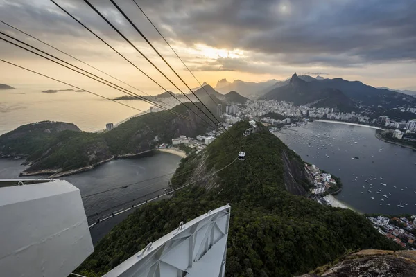 Prachtige Zonsondergang Landschap Van Pao Acucar Sugar Loaf Mountain Rio — Stockfoto