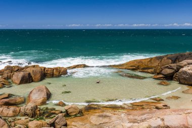 Prainha Plajı, Guarda doğal havuzlarda do Embau, Santa Catarina State, Güney Brezilya