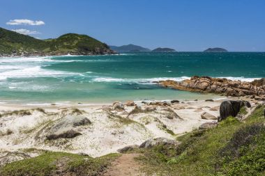 Praia da Guarda yanında Prainha Beach görünümüne Santa Catarina State, Güney Brezilya Emba yapmak