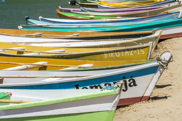 Barcos Para Deslocação Turistas Através Rio Guarda Embau Praia Rio — Fotografia de Stock