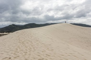 Kum tepeleri Joaquina Beach, Florianopolis, Santa Catarina Adası, Güney Brezilya
