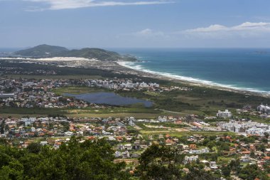 Morro görünümünden yapmak Lampi o Campeche Beach ve Joaquina Beach