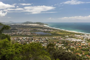 Morro görünümünden yapmak Lampi o Campeche Beach ve Joaquina Beach