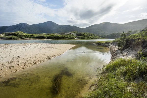 Ústí Řeky Lagoinha Leste Beach Jižní Brazílie Florianopolis Ostrově Santa — Stock fotografie