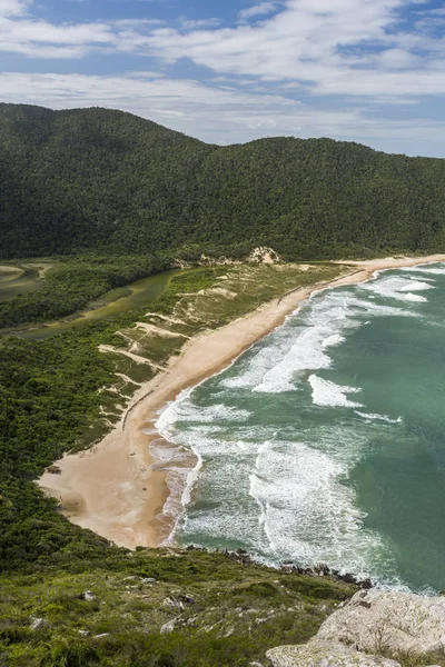 Pohled Pico Coroa Hill Lagoinha Leste Beach Jižní Brazílie Florianopolis — Stock fotografie