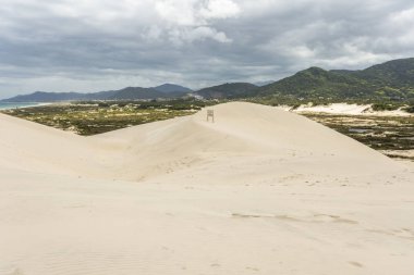 Kum tepeleri Joaquina Beach, Florianopolis, Santa Catarina Adası, Güney Brezilya