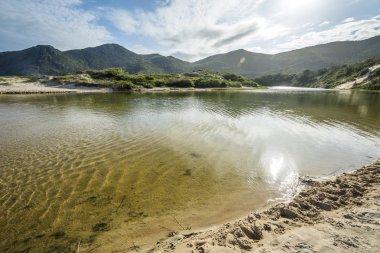 Lagoinha Nehri ağzına mı Leste Beach, Florianopolis, Santa Catarina Adası, Güney Brezilya