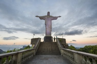 Brezilya, Rio de Janeiro - 31 Ocak 2018: görünüm, Cristo Redentor (Kurtarıcı İsa) Morro üstüne yapmak Corcovado (Corcovado Dağı) 