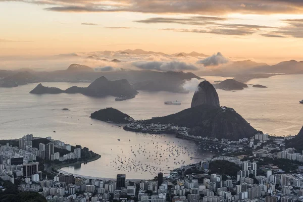 Vista Del Pao Acucar Desde Cima Del Morro Corcovado — Foto de Stock