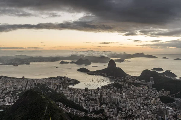 Vista Del Pao Acucar Desde Cima Del Morro Corcovado — Foto de Stock