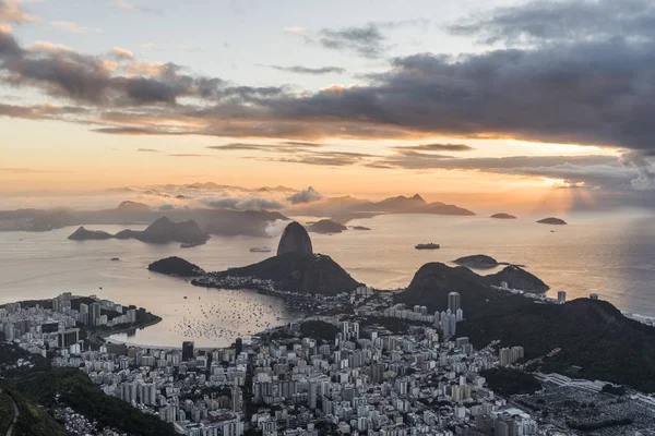 Vista Del Pao Acucar Desde Cima Del Morro Corcovado — Foto de Stock