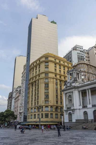 Brasilien Rio Janeiro Mars 2018 Historiska Byggnader Cinelandia Square — Stockfoto