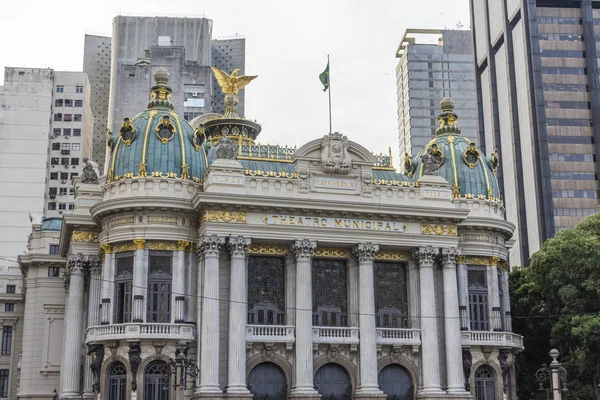 Arquitectura Ecléctica Edificio Teatro Municipal Cinelandia Centro Río Janeiro Brasil — Foto de Stock