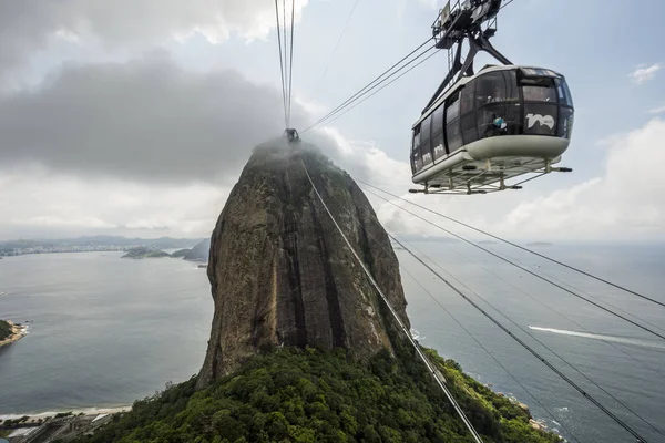 Brésil Rio Janeiro Janvier 2018 Téléphérique Pendant Escalade Dans Montagne — Photo