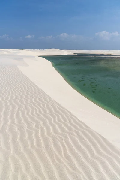 Belle Vue Sur Les Dunes Sable Blanc Lagon Eau Pluie — Photo