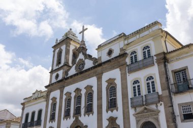 Tarihi şehir merkezi Salvador, Bahia, Brezilya 'daki güzel eski koloni kilisesine bakın.