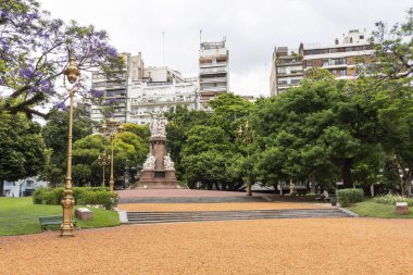 Buenos Aires, Arjantin şehir parkındaki yeşil alana güzel bir manzara.