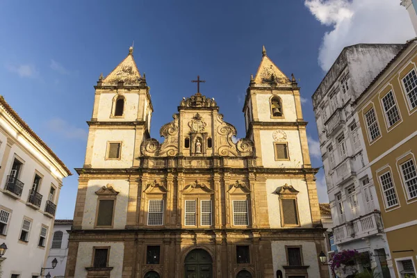 Piękny Widok Kościół Kolonialny Budynki Zabytkowym Centrum Salvador Bahia Brazylia — Zdjęcie stockowe