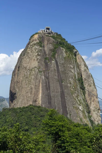Beautiful View Sugar Loaf Mountain Cable Car City Ocean Rio — Stock Photo, Image