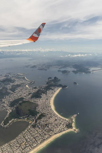 Bela Vista Aérea Para Montanhas Oceano Cidade Rio Janeiro Brasil — Fotografia de Stock