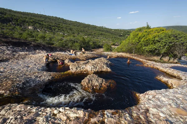 Prachtige Natuurlijke Waterval Rotsachtig Landschap Chapada Diamantina Bahia Brazilië — Stockfoto