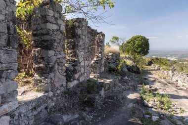 View to rocky house ruins on small historic countryside village, Chapada Diamantina, Bahia, Brazil clipart