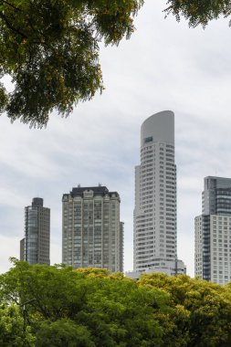 Puerto Madero, Buenos Aires, Arjantin 'deki modern binalara (gökdelenler) güzel manzara