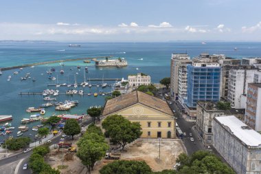 Salvador, Bahia, Brezilya 'nın tarihi şehir merkezindeki şehir merkezinin güzel manzarası