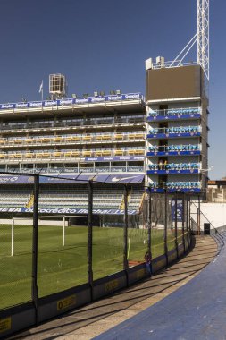 La Boca bölgesinde La Bombonera futbol stadyumunun (Boca Juniors) içi, Buenos Aires, Arjantin