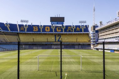 La Boca bölgesinde La Bombonera futbol stadyumunun (Boca Juniors) içi, Buenos Aires, Arjantin