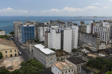 Salvador, Bahia, Brezilya 'nın tarihi şehir merkezindeki şehir merkezinin güzel manzarası