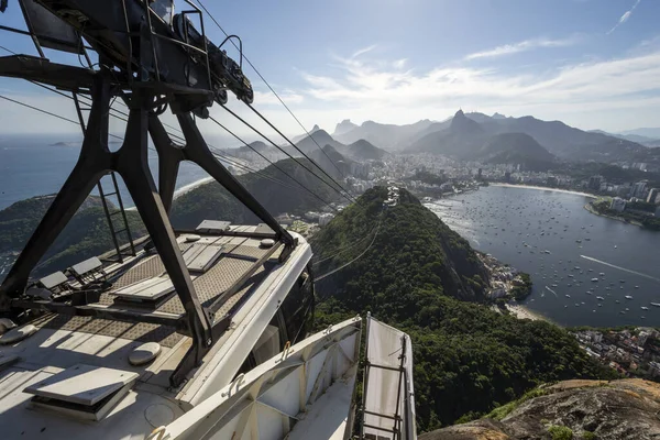 Beautiful View Sugar Loaf Mountain Cable Car City Ocean Rio — Stock Photo, Image