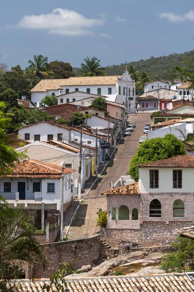 Pohled Fasádu Koloniálního Starého Kostela Malé Historické Venkovské Vesnici Chapada — Stock fotografie