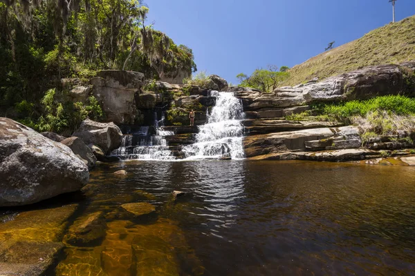 Bela Paisagem Cachoeira Floresta Tropical Parque Estadual Tres Picos Rio — Fotografia de Stock