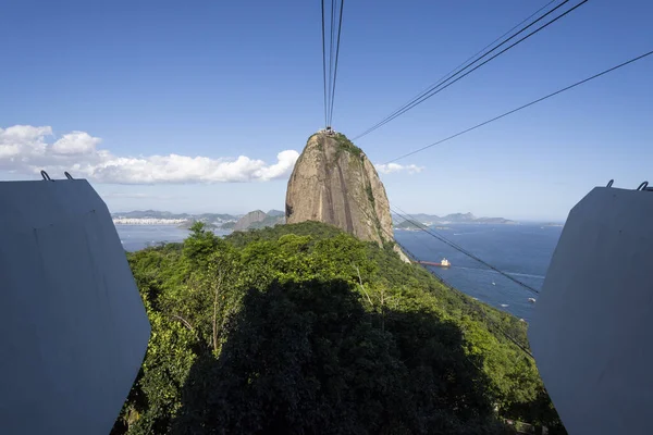 Вид Канатной Дороги Горы Сахарная Голова Город Океан Рио Жанейро — стоковое фото