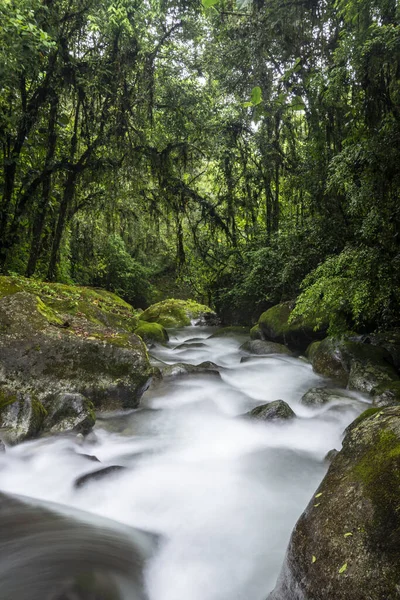 Mantiqueira山脈 リオデジャネイロ ブラジルの緑の大西洋性熱帯雨林の滝の川への美しい景色 — ストック写真