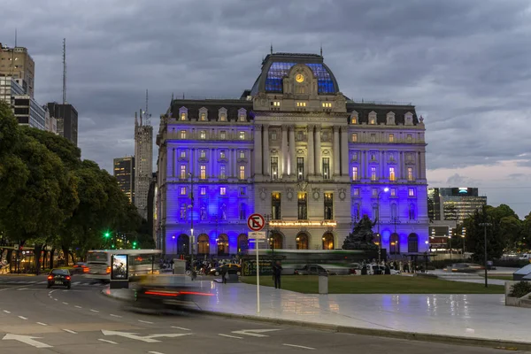 Bella Vista Sul Vecchio Edificio Storico Kirchner Cultural Center Notte — Foto Stock