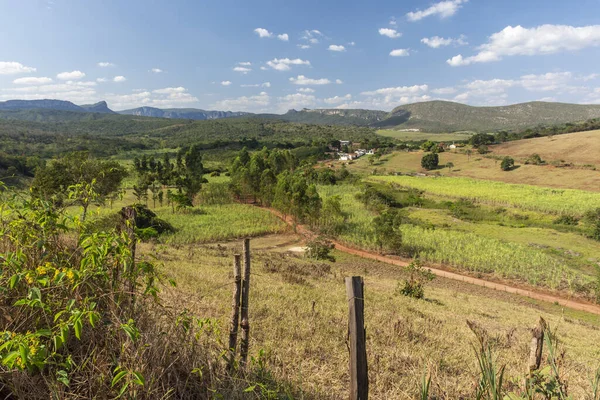 Bela Paisagem Plantações Montanhas Campo Chapada Diamantina Bahia Brasil — Fotografia de Stock