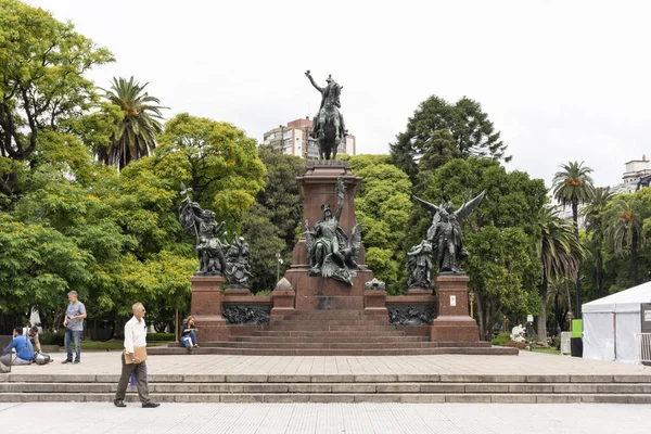 Belle Vue Sur Monument Statue Cavalier Général San Martin Buenos — Photo
