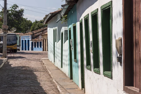 Hermosa Vista Las Típicas Casas Coloniales Pequeño Pueblo Histórico Chapada —  Fotos de Stock