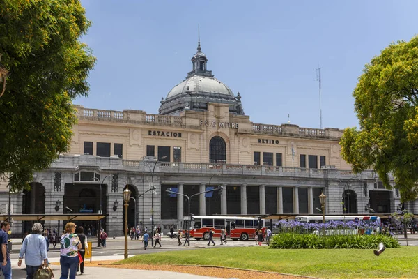 Grande Edifício Velho Terminal Trem Estação Central Retiro Buenos Aires — Fotografia de Stock