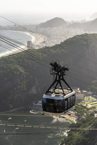 Вид Канатной Дороги Горы Сахарная Голова Город Океан Рио Жанейро — стоковое фото