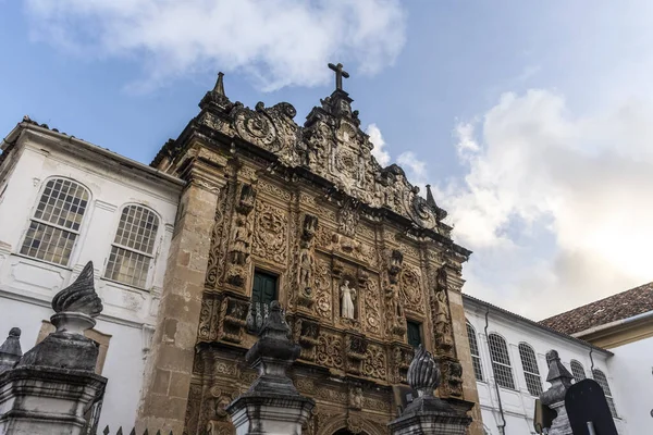 Veduta Della Bellissima Vecchia Chiesa Coloniale Nel Centro Storico Salvador — Foto Stock